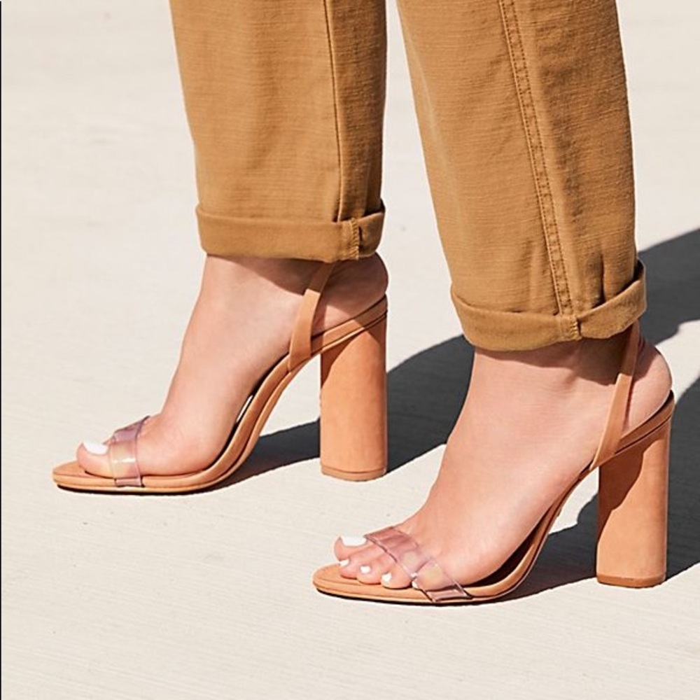 NWOT Schutz Geisy PVC Block Heel Sandals